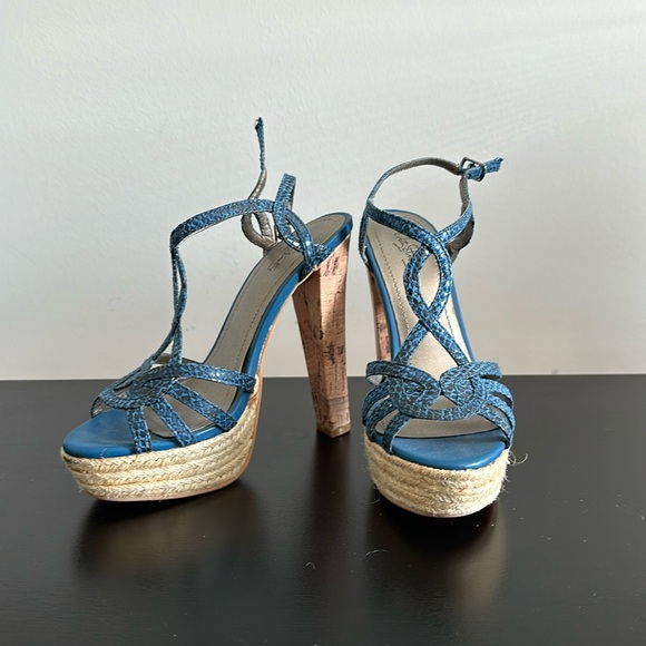 City Streets Shoes - City Streets Blue Heels Sz 6